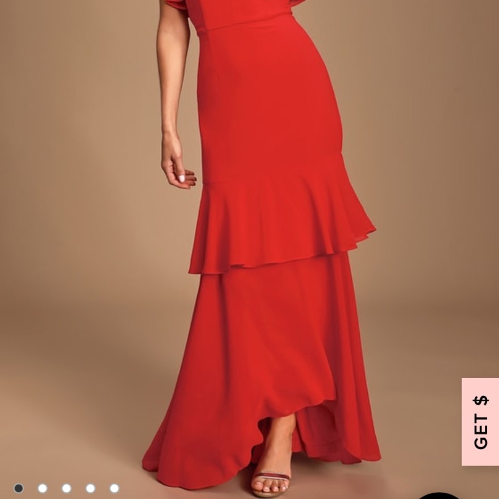 Lulu’s Ruffled High-Low Hem Maxi Dress - Picture 3 of 8